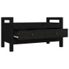 Banc d'entrée Noir 80x40x43 cm Bois de pin massif 