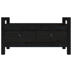 Banc d'entrée Noir 80x40x43 cm Bois de pin massif 