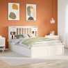 Cadre de lit sans matelas blanc 150x200 cm bois de pin massif 