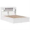 Cadre de lit sans matelas blanc 150x200 cm bois de pin massif 