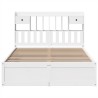 Cadre de lit sans matelas blanc 150x200 cm bois de pin massif 