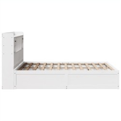 Cadre de lit sans matelas blanc 150x200 cm bois de pin massif 