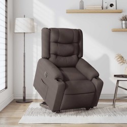 Fauteuil inclinable électrique marron foncé tissu 