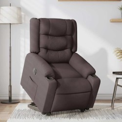 Fauteuil inclinable électrique marron foncé tissu 