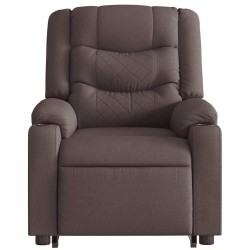 Fauteuil inclinable électrique marron foncé tissu 