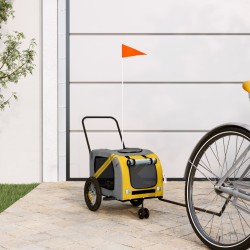 Remorque de vélo pour animaux de compagnie jaune et noir 
