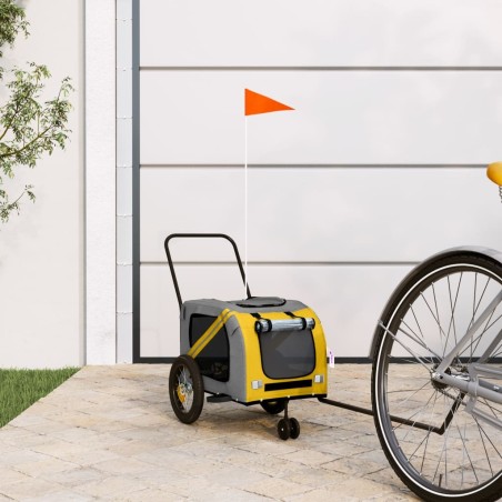 Remorque de vélo pour animaux de compagnie jaune et noir 