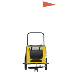 Remorque de vélo pour animaux de compagnie jaune et noir 