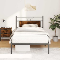 Cadre de lit sans matelas chêne fumé 107x203 cm bois ingénierie 