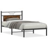 Cadre de lit sans matelas chêne fumé 107x203 cm bois ingénierie 