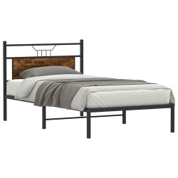 Cadre de lit sans matelas chêne fumé 107x203 cm bois ingénierie 