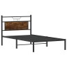 Cadre de lit sans matelas chêne fumé 107x203 cm bois ingénierie 