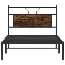 Cadre de lit sans matelas chêne fumé 107x203 cm bois ingénierie 