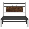 Cadre de lit sans matelas chêne fumé 107x203 cm bois ingénierie 
