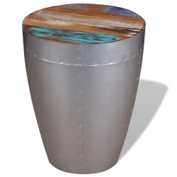 Tabouret aviateur Bois de récupération massif 