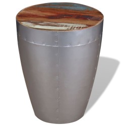 Tabouret aviateur Bois de récupération massif 