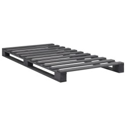 Cadre de lit de palette Gris Bois de pin massif 90x200 cm 