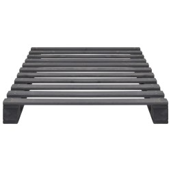 Cadre de lit de palette Gris Bois de pin massif 90x200 cm 