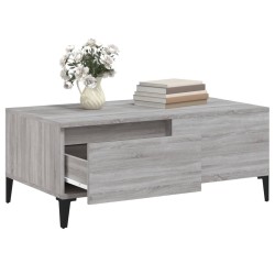 Table basse Sonoma gris 90x50x36,5 cm Bois d'ingénierie 