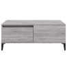 Table basse Sonoma gris 90x50x36,5 cm Bois d'ingénierie 