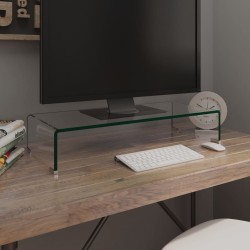 Meuble TV/pour moniteur 70x30x13 cm verre transparent 