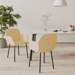 Chaises à manger lot de 2 Crème Velours 