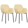 Chaises à manger lot de 2 Crème Velours 
