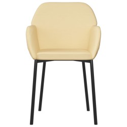 Chaises à manger lot de 2 Crème Velours 