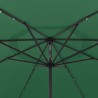 Parasol de jardin avec lumières LED et mât en métal 400 cm vert 
