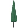 Parasol de jardin avec lumières LED et mât en métal 400 cm vert 