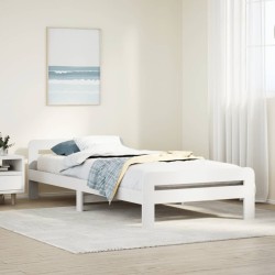Cadre de lit sans matelas blanc 75x190 cm bois de pin massif 