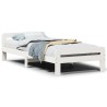 Cadre de lit sans matelas blanc 75x190 cm bois de pin massif 