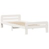 Cadre de lit sans matelas blanc 75x190 cm bois de pin massif 