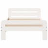 Cadre de lit sans matelas blanc 75x190 cm bois de pin massif 
