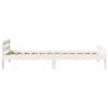 Cadre de lit sans matelas blanc 75x190 cm bois de pin massif 