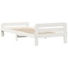 Cadre de lit sans matelas blanc 75x190 cm bois de pin massif 