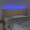 Tête de lit à LED Crème 93x16x78/88 cm Tissu 