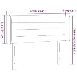 Tête de lit à LED Crème 93x16x78/88 cm Tissu 