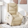 Fauteuil inclinable de massage électrique Crème Tissu 
