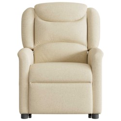 Fauteuil inclinable de massage électrique Crème Tissu 
