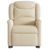 Fauteuil inclinable de massage électrique Crème Tissu 