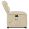 Fauteuil inclinable de massage électrique Crème Tissu 