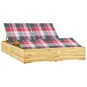 Chaise longue double avec coussins Bois de pin imprégné 