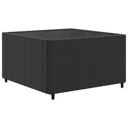 Salon de jardin 5 pcs avec coussins Noir Résine tressée 