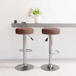 Tabourets de bar lot de 2 marron tissu 