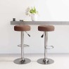 Tabourets de bar lot de 2 marron tissu 