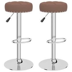 Tabourets de bar lot de 2 marron tissu 