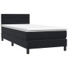 Sommier à lattes de lit avec matelas noir 100x210 cm velours 
