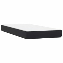 Sommier à lattes de lit avec matelas noir 100x210 cm velours 