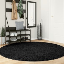 Tapis OVIEDO à poils courts noir Ø 200 cm 